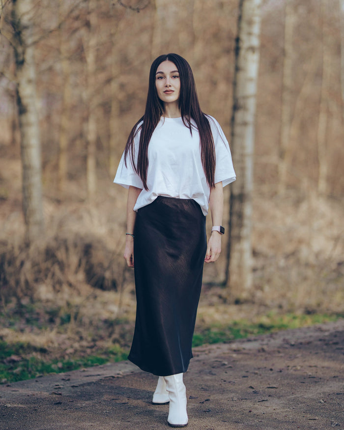 Satin Midi Skirt