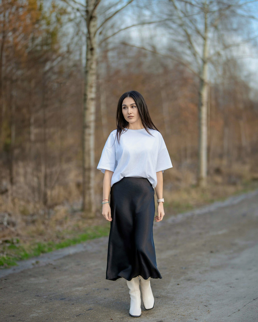 Satin Midi Skirt