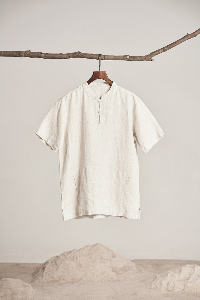 Linen-Blend Camp Shirt