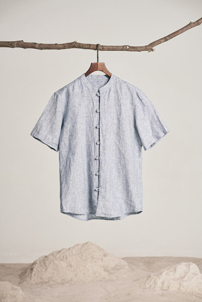 Linen-Blend Camp Shirt